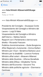 Conducerea pnl a votat lista finala de ministri a guvernului orban cu care premierul se va duce in parlament pentru a obtine votul de investitura. Umberto Gambini On Twitter Lista Ministri Governom5slega Habemus Government Legam5s Here The List Of Ministers Italy
