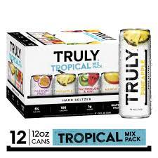 Truly Hard Seltzer Tropical Variety 12pk 12oz Beer White Cans Gluten Free Light Walmart Com Walmart Com