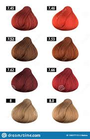 Hair Dye Colours Chart Colour Numbers 8 Stock Photo