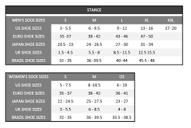 Explanatory Stance Socks Size Chart 2019