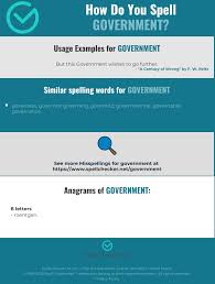 Correct Spelling For Government Infographic Spellchecker Net