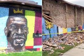 Toledo, ohio (wtvo) — a mural dedicated to george floyd has collapsed after it was reportedly struck by lightning on tuesday. Jlu8lv8fk8d1sm
