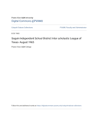 Seguin Independent School District Inter scholastic League of Texas- August  1965