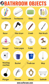 Bathroom Accessories List Of Objects In The Bathroom With Esl Picture Esl Forums English Vocabulary Learn English Learn English Words