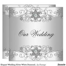 Elegant Wedding Silver White Diamond Jewel Invitation Zazzle Com Jewel Invitations Diamond Wedding Invitation Diamond Invitations