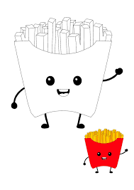 Cute Kawaii French Fries Coloring Page Coloring Pages Free Printable Coloring Pages Free Printable Coloring