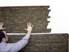Our panelized brick installation system slides together quickly and easily creating the look of a masonry wall without the mortar and without the mess. Faux Stone Wall Panel Installation Novocom Top