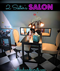 Larson station simple, beautiful station great for stylists or barbers. Teen Salon Hang Out Redhead Can Decorate