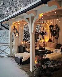 30 Stunning Outdoor Christmas Decorations To Make The Season Bright Living Room Decor Rustic Backyard Decor Patio Design