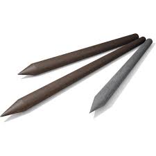 Hanit Rundpfosten Mit Spitze 4 5cm 175cm Lang Grau Pfosten Turen Und Boden Baustoffe