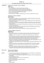capital markets associate resume