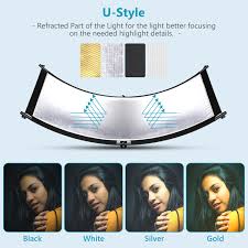 Neewer Clamshell Light Reflector Diffuser For Studio And Photography With Carry Bag 66 24 Inch Arclight Curved Eyelighter Lighting Reflector Black White Gold Silver Light Stand Not Included Neewer Photographic Equipment And Accessories For