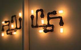 Rustic pipe with cloth cord. Amazon Com Galvanized Industrial Pipe Wall Sconce Lighting Vintage Edison Bulbs Steampunk Electric Wall Sconce Light Fixture Steampunk Lighting Handmade