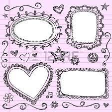 Cornici E Bordi Disegnati A Mano Sketchy Ornamentali Doodles Notebook Picture Frame Set Illustrazioni Elementi Di Design Su Sfondo Lined Paper Sketchbook Disegni A Mano Scarabocchi Elementi Di Design
