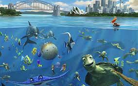 No one is initially willing to help marlin or tell him which way the boat went. Hd Wallpaper Finding Nemo Fish Turtle Sea Split View Sydney Opera House Wallpaper Flare