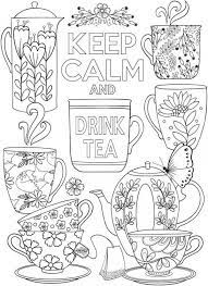 Free printable coloring pages for adults with swear words swear. Keep Calm And Drink Tea Coloring Page Coloring Pages Coloring Books Free Coloring Pages