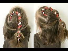Candy Cane Hairstyle For Short Or Long Hair 12 Braids Of Christmas Youtube Hair Styles Christmas Hairstyles Hairstyles Xmas
