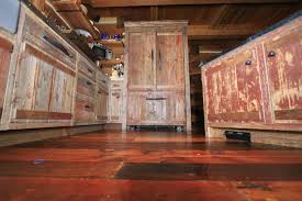red painted barnwood cabinets in b.c.