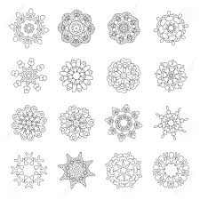Download this adorable dog printable to delight your child. Set Of Christmas Doodles Snowflakes Fractals Or Mandala Icons Coloring Page With Holiday Decorations For 2018 Happy New Year Greeting Card Or Adult Antistress Colouring Book Royalty Free Cliparts Vectors And Stock