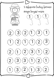 1 Rakami Calisma Sayfasi Alfabe Calisma Sayfalari Okul Oncesi Calisma Cizelgeleri Temel Matematik