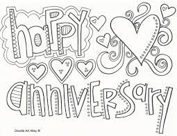 Happy anniversary coloring pages are a fun way for kids of all ages to develop creativity, focus, motor skills and color recognition. Anniversary Coloring Pages Doodle Art Alley