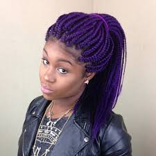 Black And Purple Braids Hairstyles Purple Box Braids Hairstyle And Leather Jacket Box Braids Hairstyles Box Braids Hairstyles For Black Women Braided Hairstyles