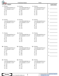 Multiplikation mit zehnern, hundertern und tausendern. Arbeitsblatter Zur Multiplikation