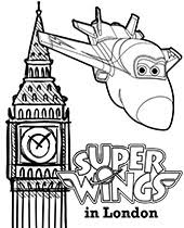 London is the capital of great britain. Printable Coloring Page With Super Wings Characters