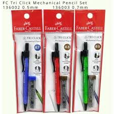 The clean lines and selected materials of these slim writing implements make an excellent impression. Faber Castell Tri Click Mechanical Pencil Set 0 5 0 7 Mm Shopee Malaysia