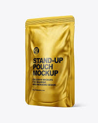 Download Metallic Stand Up Pouch Mockup In Pouch Mockups On Yellow Images Object Mockups Mockup Food Pack Snack Packaging