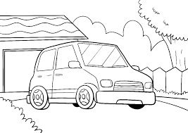 Auto Ausmalbilder Kostenlos Zum Ausdrucken Kleines Auto Vor Garage