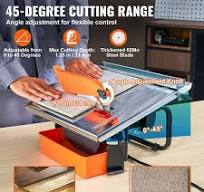 SKYSHALO Wet Tile Saw, 7-inch 65Mn Steel Blade, 3500 RPM Induction Motor,  0-45 Degrees Miter Angle for Cutting Tiles and Stones, Stainless Steel Deck  ...
