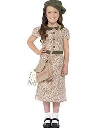 War Time Costume Evacuee Girl Outfit Fancy Dress Theater Children Satchel Berret Fancy Dress For Kids 1940s Fancy Dress Girls Fancy Dress