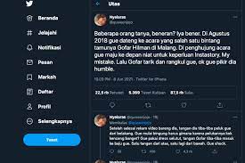Gofar hilman telah membantah melakukan tindakan tersebut dan siap menempuh jalur hukum. Tn7nocswgtupmm