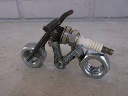 Motorcycle Spark Plug Motorcycle Recycled Metal Motorcycle Metal Art Projects Scrap Metal Art Metal Art