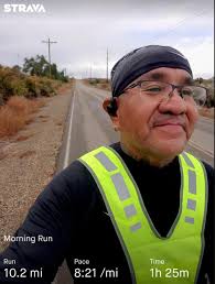 Here is from Saturday's run. Mark, Emily Faeth and I had a nice chilly run.