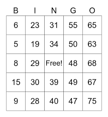 Create your own bingo cards. Number Bingo 1 75 Bingo Card