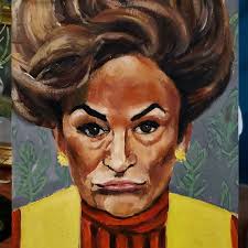 Living in the Research Triangle, Patty's tan exists permanently, not just  in the summer months. Captured aptly for Fan Art Fridee by  @heatherwunderlich. Remember your sunblock this weekend! ☀️#FanArtFriday  #AtHomeWithAmySedaris