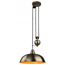 We only supply genuine rise & fall units and accessories which have a full manufacturers warranty. Retro Antique Brass Rise Fall Ceiling Pendant