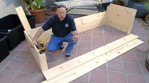 Mark the post positions and cut the side joist to length. Patio Pond With Bog Filter Framing Patio Pond Part 3 Youtube
