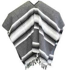 Scopper hat lange schwarze haare, die er sich zu einem zopf zusammengebunden hat. Extra Wide Mexican Poncho Gray One Size Fits All Blanket Gaban Big And Tall Ebay