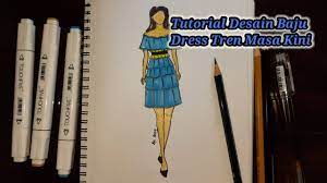 Namun pada era modern ini kebaya menjadi salah satu item yang paling dilirik oleh kaum wanita. Tutorial Desain Baju Dress Tren Masa Kini Desain Fashion By Anna 6 Youtube