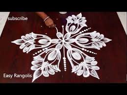 Latest Lotus Flower Rangoli Design For Sankranthi 7 Dots New Muggulu Easy Rangolis Youtube In 2020 Flower Rangoli Simple Flower Design Free Hand Rangoli Design