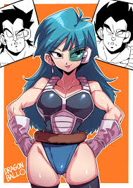 tukiwani, blue haired saiyan girl (dragon ball z ova 1), dragon ball, dragonball  z, highres, 1girl, 2boys, armor, blue hair, breasts, copyright name,  earrings, gloves, greyscale, highleg, highleg leotard, jewelry, leotard,  leotard