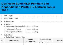 Download Buku Piket Pendidik Dan Kependidikan Paud Tk Terbaru Tahun 2015 Buku Pendidikan Kepala Sekolah