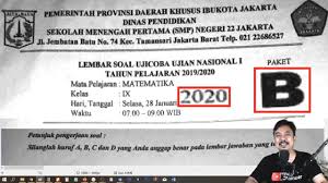Pembahasan Ucun Matematika Smp 2020 Tahap 1 Paket B Uji Coba Unbk Dki Youtube