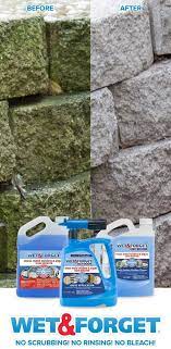 Stuck With Stubborn Green Algae On Your Retaining Wall Simply Spray Wet Forget On The Surface And Walk A Outdoor Cleaning Cleaning Hacks House Cleaning Tips