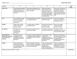 Book Trailer Rubric Book Trailer Book Talk Rubric Rubrics