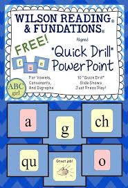 Free Wilson Reading System And Fundations Aligned Quick Drill Powerpoint Wilson Reading Program Wilson Reading Fundations