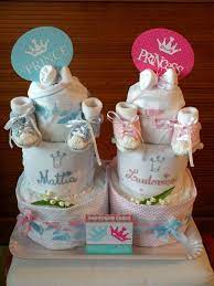Diaper Cake For Twins Party Ideas Pinterest Baby Shower Diaper Cake Twin Diaper Cake Diaper Cake